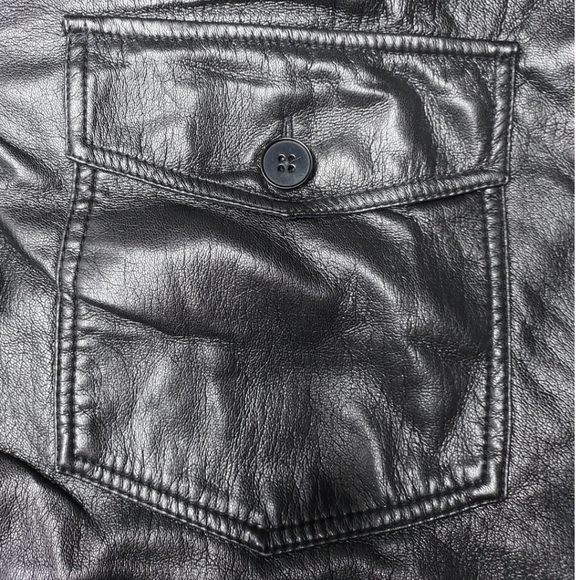 The GANNA Aritzia Leather Shirt Jacket - Picture 8 of 10